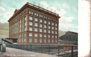 Vintage Postcard 1907 View Lake Erie Rail Road Station Pittsburgh Pennsylvania