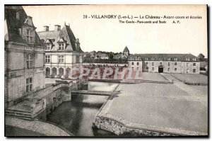 Old Postcard Villandry I and L Le Chateau Before Courts and stables