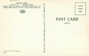 Houghton Michigan Gateway Motel US 41 Cook roadside Postcard autos 21-5351