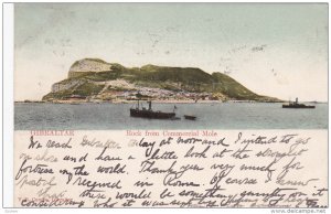 GIBRALTAR, PU-1907; Rock From Commercial Mole, Ships