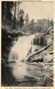 Vintage Postcard Phantom Falls Waterfalls North Cheyenne Canon Colorado Thayer