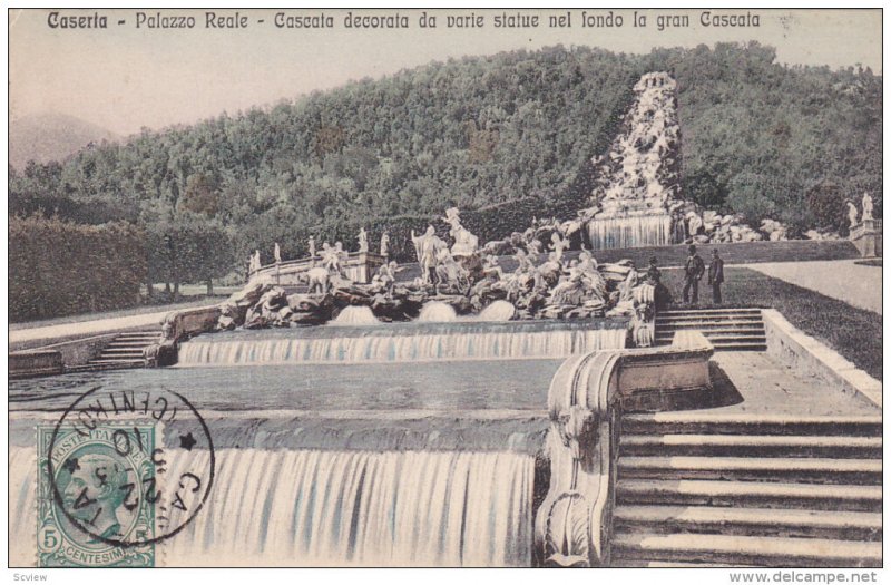 CASERTA, Campania, Italy; Palazzo Reale, Cascata decorata da parte statue nel...