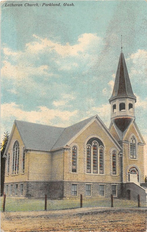 G33/ Parkland Washington Postcard c1910 Lutheran Church Building