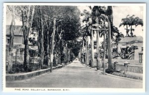 BARBADOS Pine Road BELLEVILLE B.W.I. Postcard