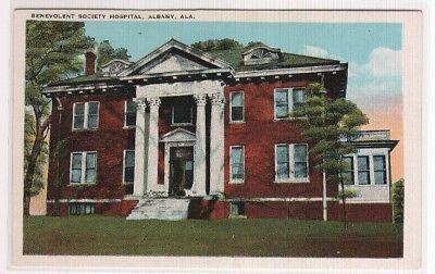 Benevolent Society Hospital Albany Alabama 1920c postcard