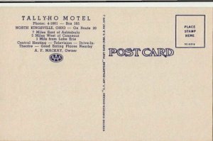 Postcard of Tally Ho Motel North Kingsville OH