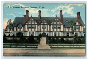 c1910 J.E. Watson's Residence Fairmont West Virginia WV Unposted Postcard 