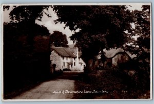 Saunton Devon England Postcard View of Devonshire Lane 1943 Vintage Posted