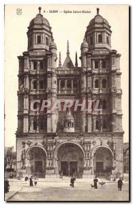 Old Postcard Dijon church Saint Michel