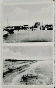 Denmark Osterby Havn Boats, Badestrand Journeys End Multi View Postcard L5