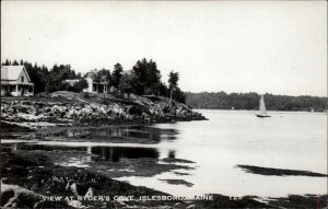 Islesboro Maine ME Ryder's Cove Eastern Illus Vintage Real Photo Postcard