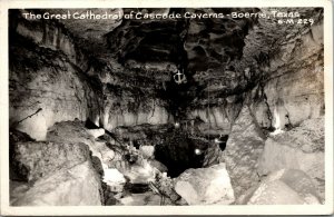 Vtg Boerne Texas TX Great Cathedral of Cascade Caverns RPPC Real Photo Postcard