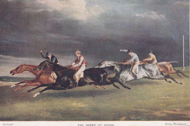 Epsom Derby Medici Horse Racing Track Vintage Postcard