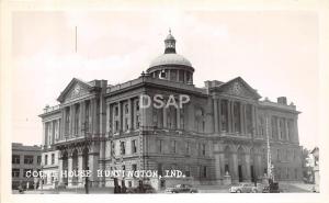 Indiana In Real Photo RPPC Postcard c1940s HUNTINGTON Court House Building