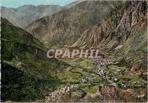 'Postcard Modern Valls d''Andorra Escaldes Andorra la Vella panoramic Vista'