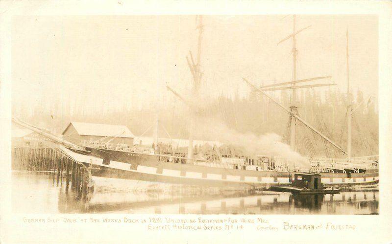 Everett Washington 1930s Repro 1891 Image German Ship Nailworks Dock 5870