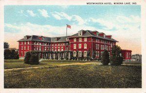 Westminster Hotel, Winona Lake, Indiana, early postcard, used in 1925