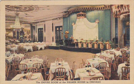 Empire Room At The Palmer House House Chicago Illinois Curteich 1949