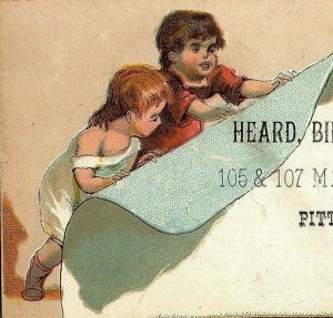 Heard Biber & Easton 2 Children Together Victorian Calling Card Pittsburgh PA 