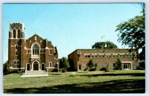 DENISON, IA Iowa  ~  ZION LUTHERAN CHURCH & Parish Hall 1982 Postcard