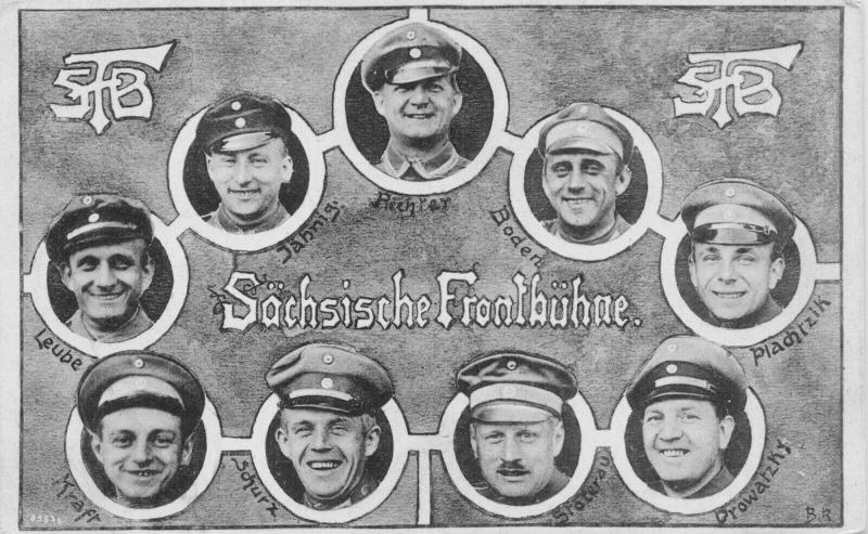 GERMAN SOLDIERS-Sächsische Frontbühne~WW1 MILITARY PHOTO POSTCARD