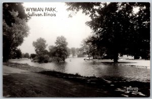 Sullivan Illinois 1940s RPPC Real Photo Postcard Wyman Park