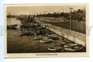 494900 SPAIN Alicante port and boats Vintage Roisin postcard