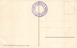 A072 Germany Walchensee Mit Karwendel Lake Man walking forest postcard