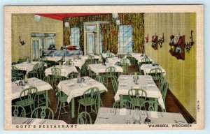 WAUKESHA, Wisconsin WI ~ Roadside GOFF'S RESTAURANT c1940s Linen Postcard