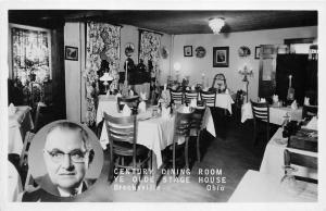 Brecksville Ohio 1940-50s RPPC Real Photo Postcard Century Dining Room