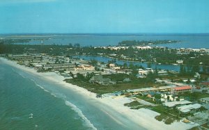 Vintage Postcard Air View Beautiful St. Petersburg Beach And Buildings Hotels FL