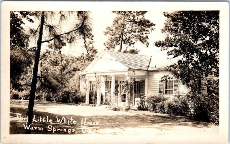 RPPC WARM SPRINGS, GA Georgia   The LITTLE WHITE HOUSE  c1940s   Postcard 