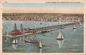 Postcard Outer Harbor and Recreation Pier Chicago IL