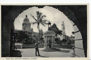 South Africa Postcard - Town Hall and War Memorial, Durban  A6655