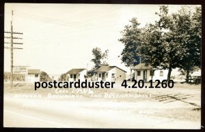 h2757 - PORTNEUF Quebec 1940s Chez Paul Cabins. Real Photo Postcard by Duplain