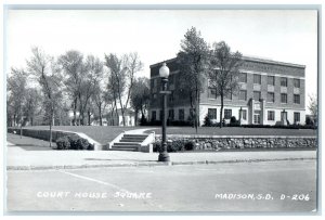 1956 Court House Square Building Madison South Dakota SD RPPC Photo Postcard