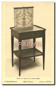 Old Postcard Louis XVI table with pipe screen