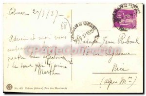 Old Postcard Colmar Merchants Street