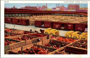 View Overlooking Union Stock Yards, Chicago IL Vintage Postcard E79