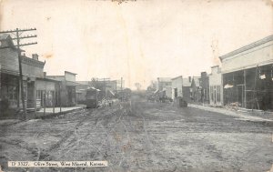 West Mineral Kansas Olive Street Vintage Postcard AA100731
