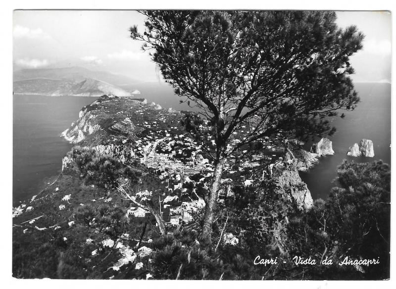 Italy Capri Island Vista Anacapri Birdseye View VERA Glossy Photo Postcard 4X6