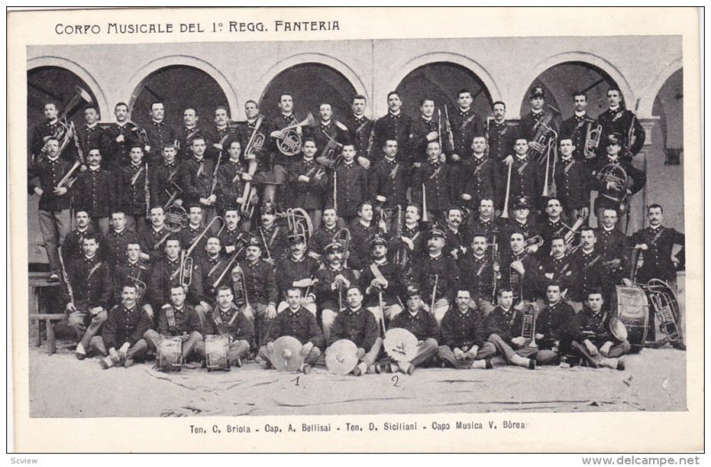 Corpo Musicale del 1 REGG. FANTERIA , Italy , 1890s