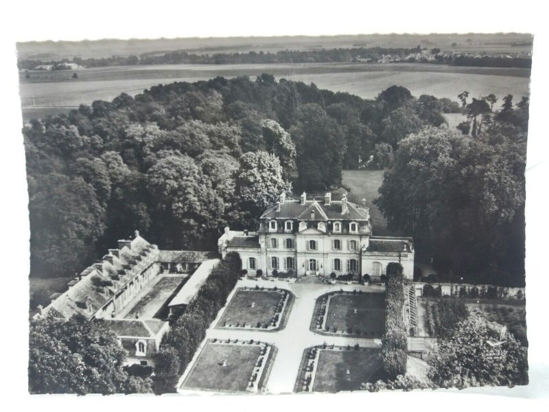 Aerial View Champeaux Chateau d' Aunoy Vintage RP Postcard France