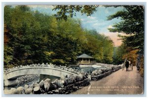 1920 Bridge Lake Main Drive Tiskilwa Park Chester Catskill Mts New York Postcard
