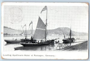 Remagen Rhineland-Palatinate Germany Postcard Loading Apollinaris Water 1907