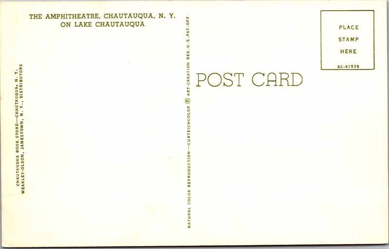 Postcard THEATER SCENE Chautauqua New York NY AK9529