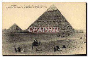 Old Postcard Egypt Egypt Pyramids The great Cheops Hehen the second and third...