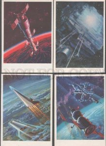 103226 RUSSIA SPACE 1975 Leonov Sokolov 32 colorful postcards 