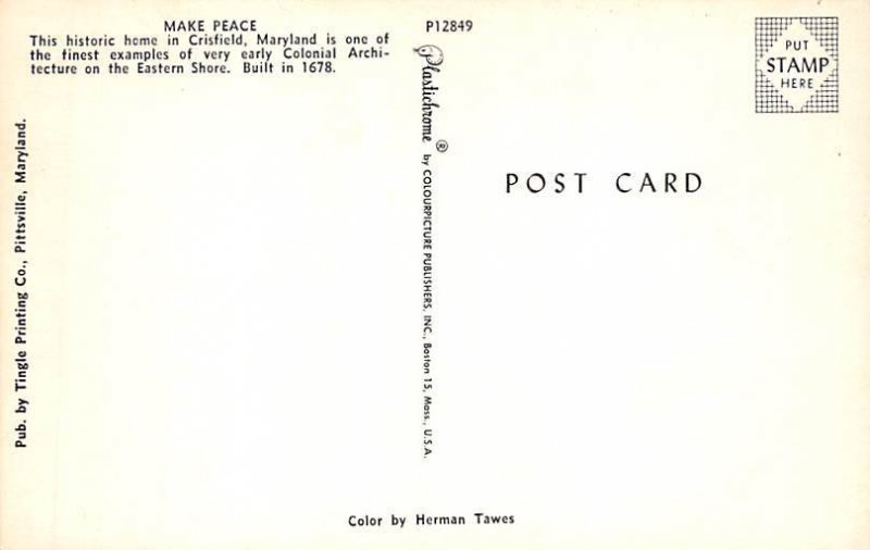 Make Peace Crisfield, Maryland MD