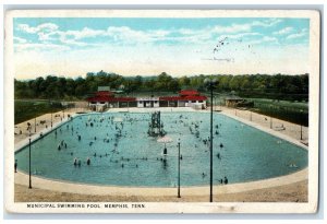 1928 Municipal Swimming Pool Exterior Memphis Tennessee Vintage Antique Postcard 